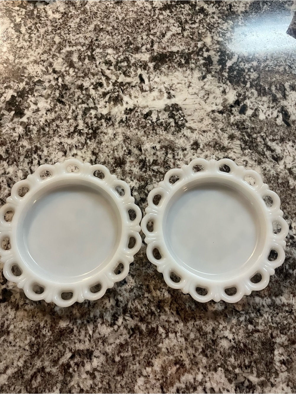 Vintage Anchor Hocking White Lace Edge Milk Glass 2 8in dishes
Cottagecore